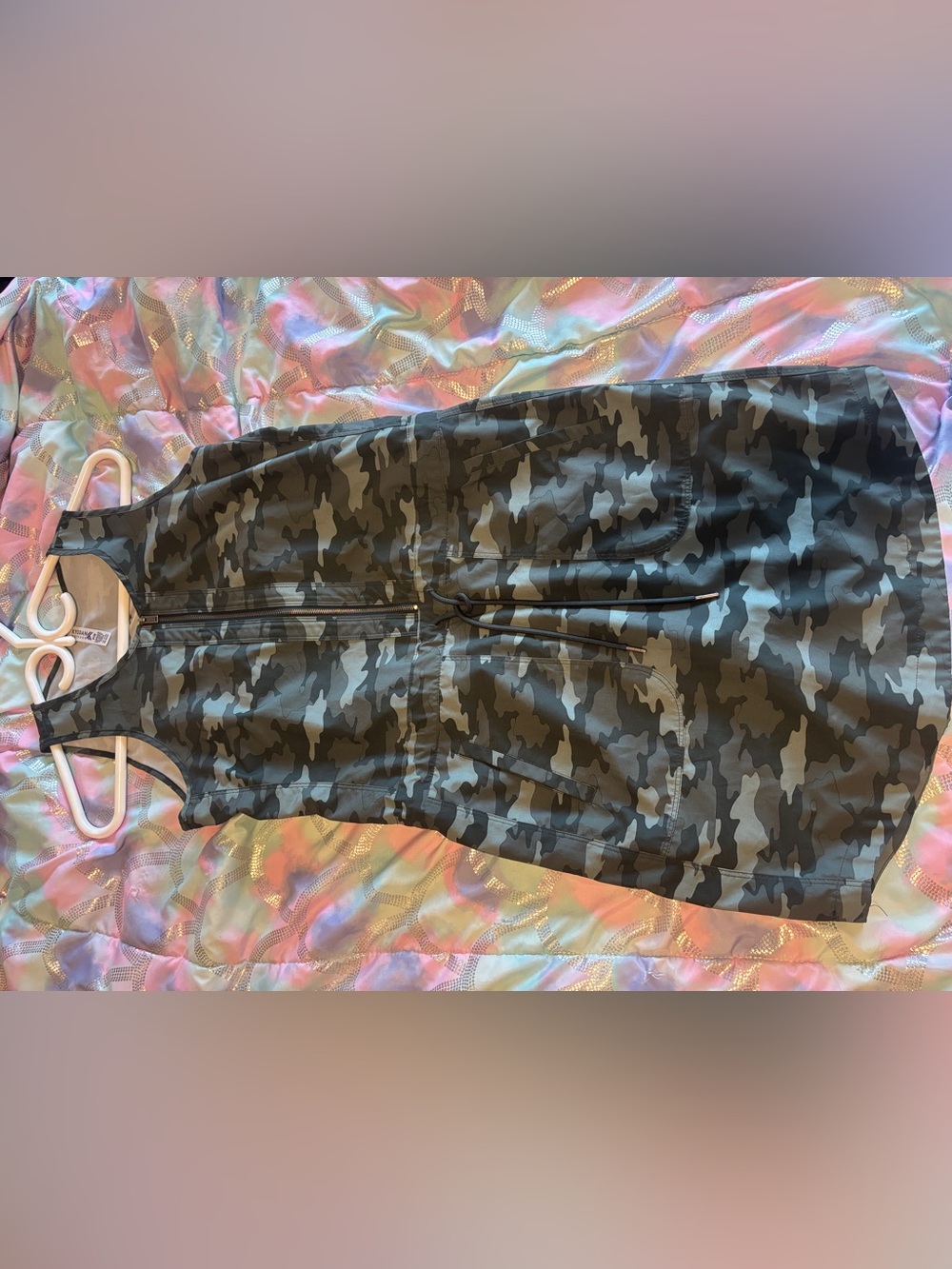 Kyodan Camo Cargo Dress in Olive and Black